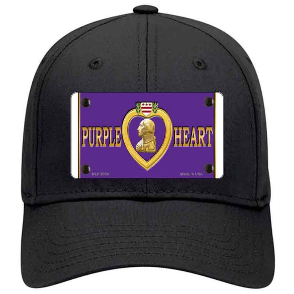 Purple Heart Metal on Trucker Mesh Snapback Hat - Black